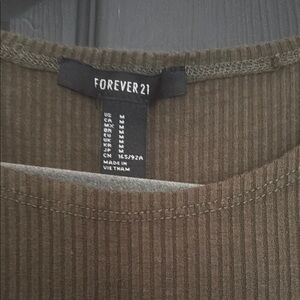 Forever 21 Khaki Ribbed Tee